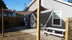 Sun shaded back patio.